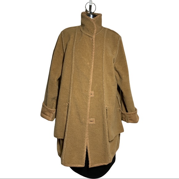 Penmanship Suede Fur Mid Long Winter Coat - Picture 11 of 14